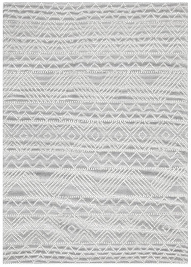 Katie Modern Ivory & Grey Tribal Pattern Flatwoven Wool Rug